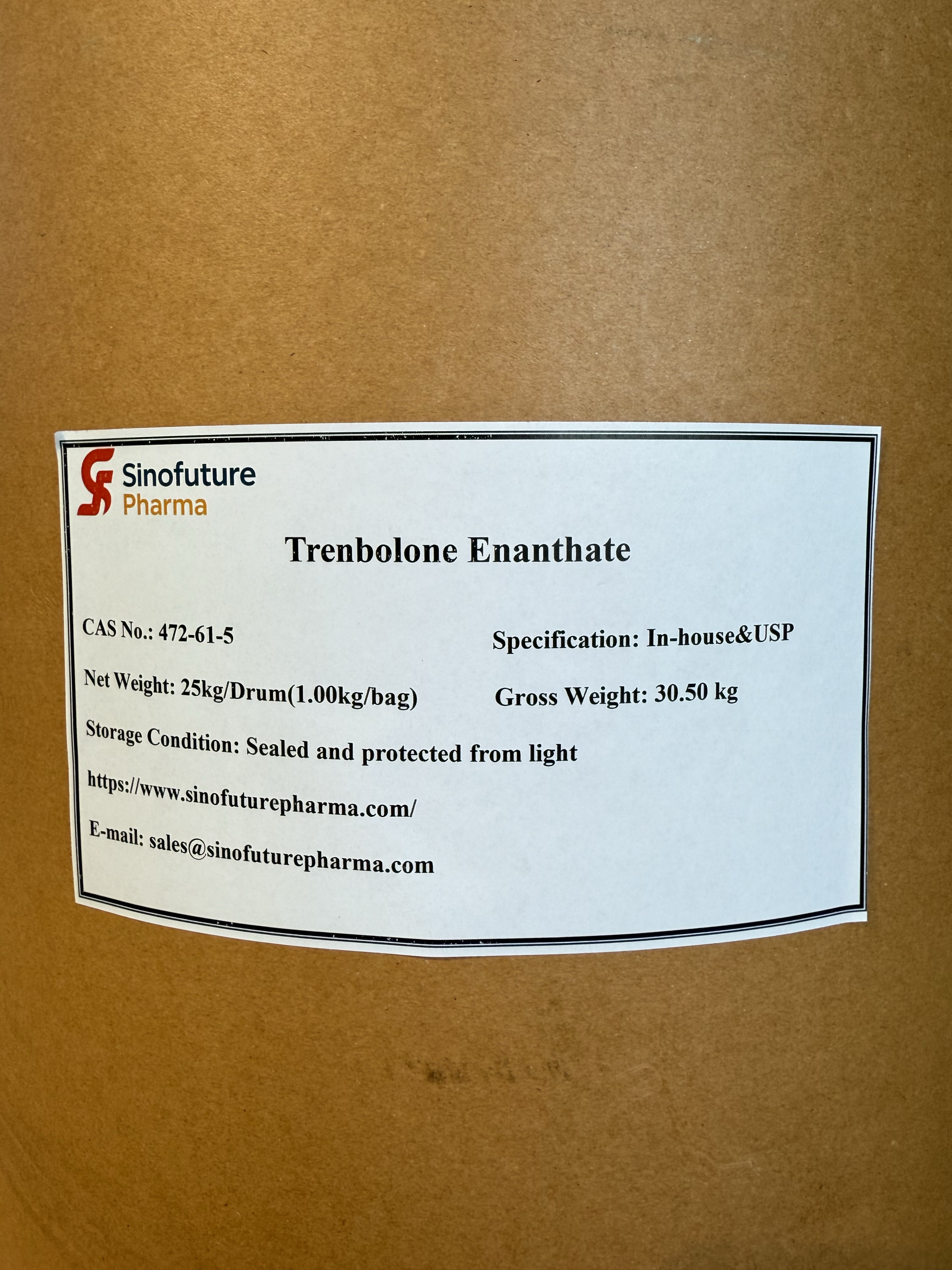 Trenbolone Enanthate CAS số 10161-35-8 Nhà sản xuất | Nhà cung cấp ưu tiên của SINOFUTURE PHARMA